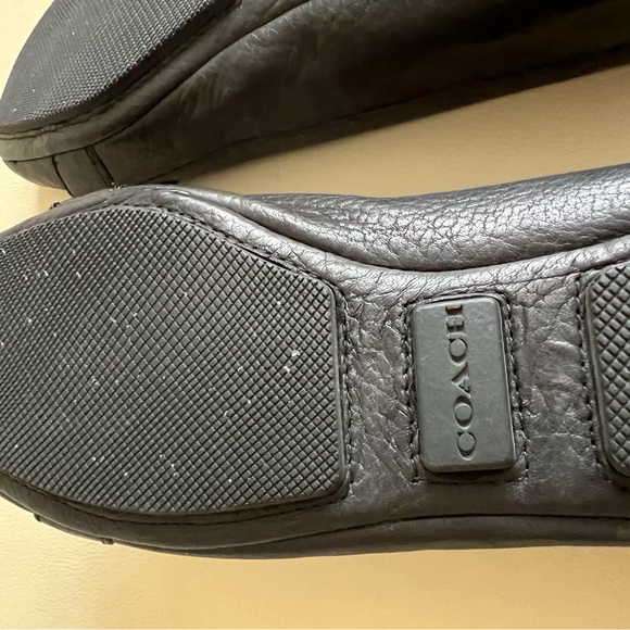 COACH Black Leather Flats Size 7 - Picture 6 of 6